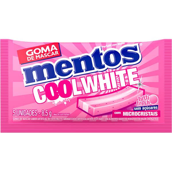 Mentos goma cool white tutti fresh 8,5g 858872 Mentos PT 1 UN Mentos goma cool white tutti fresh 8,5g 858872 Mentos PT 1 UN