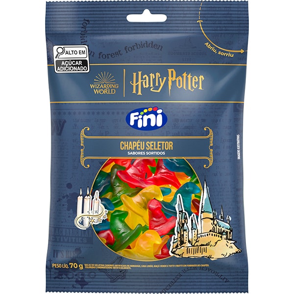 Bala de Gelatina Harry Potter, Chapéu Seletor, 70g, Fini - PT 1 UN