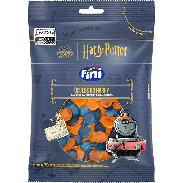 Bala de Gelatina Harry Potter, Óculos do Harry, 70g, Fini - PT 1 UN