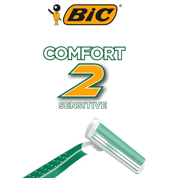 Aparelho de Barbear BIC Comfort 2, Pele Sensível, Barbeador, Cabo Antideslizante, 835387 - BT 2 UN