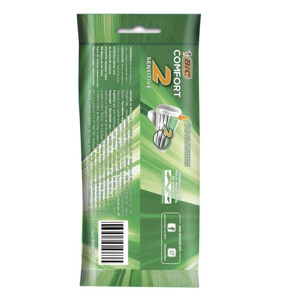 Pack Aparelho de Barbear BIC Comfort 2 Pele Sensível L10P8, Verde, Barbeador, 930219 PT 10 UN