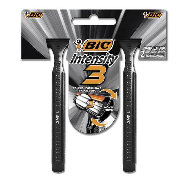 Aparelho de Barbear BIC3 Intensity, Barbeador, Fita lubrificante com Aloe Vera e Lanolina, 904425 - BT 2 UN