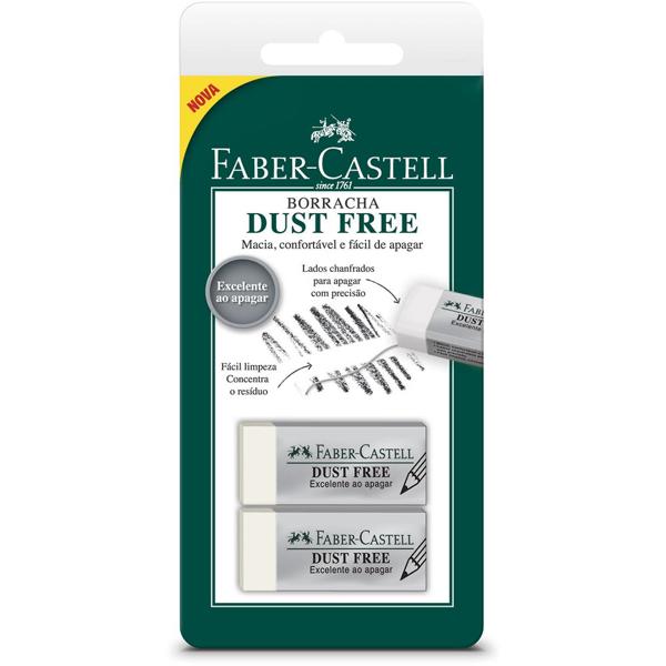 Borracha Técnica Branca Dust Free, Faber-Castell - BT 2 UN Borracha Técnica Branca Dust Free, Faber-Castell - BT 2 UN