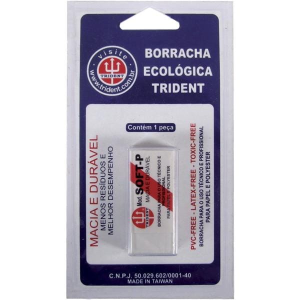 Borracha Técnica Branca Soft, Pequena, Trident - BT 1 UN