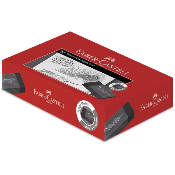 Borracha Técnica Preta Supersoft, Faber-Castell - CX 24 UN Borracha Técnica Preta Supersoft, Faber-Castell - CX 24 UN
