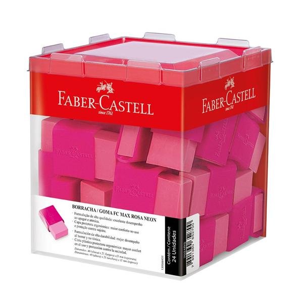 Borracha Plástica Rosa com Cinta Rosa Max Pink, Faber-Castell - CX 24 UN