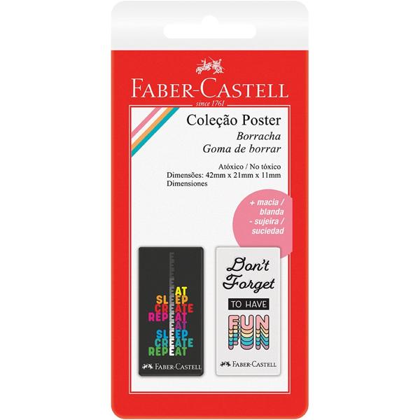 Borracha Coleção Pôster Preto e Branco, Faber-Castell - BT 2 UN Borracha Coleção Pôster Preto e Branco, Faber-Castell - BT 2 UN