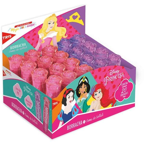 Borracha Batom Princesas Disney, Cores Sortidas, Tris - 1 UN