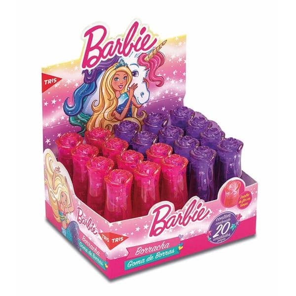 Borracha Batom Barbie, Cores Sortidas, Tris - 1 UN