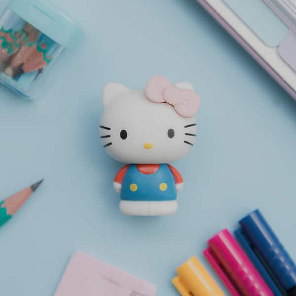 Borracha fantasia 3D, Hello Kitty, Spiral Kids - BT 1 UN Borracha fantasia 3D, Hello Kitty, Spiral Kids - BT 1 UN