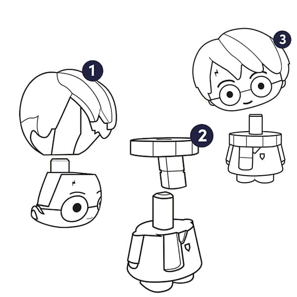 Borracha fantasia 3D, Harry Potter, Spiral Kids - BT 1 UN Borracha fantasia 3D, Harry Potter, Spiral Kids - BT 1 UN