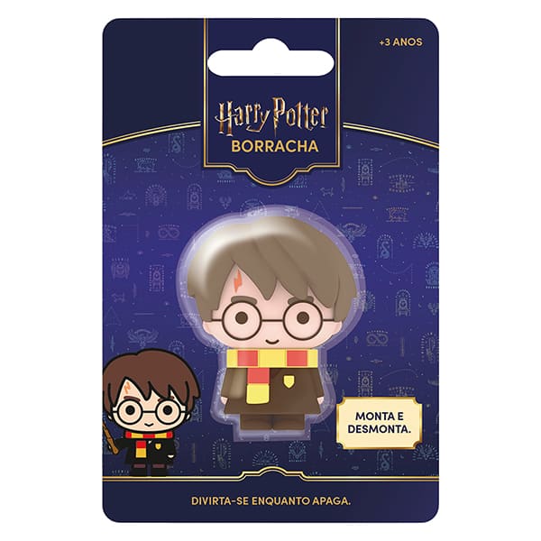 Borracha fantasia 3D, Harry Potter, Spiral Kids - BT 1 UN Borracha fantasia 3D, Harry Potter, Spiral Kids - BT 1 UN