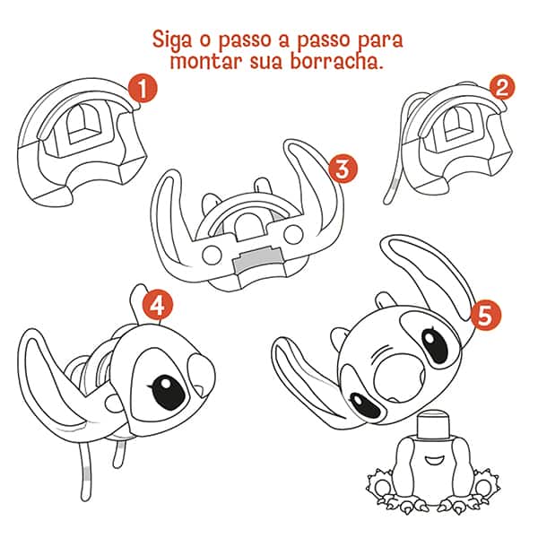 Borracha Fantasia 3D, Angel - Disney Stitch, Spiral Kids - BT 1 UN