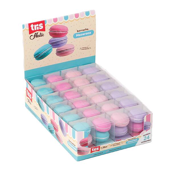 Borracha Macaron Holic Docinhos, Cores Sortidas, Tris - BT 1 UN Borracha Macaron Holic Docinhos, Cores Sortidas, Tris - BT 1 UN
