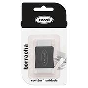 Borracha Branca com Cinta Plástica Preta, Oval - 1 UN Borracha Branca com Cinta Plástica Preta, Oval - 1 UN
