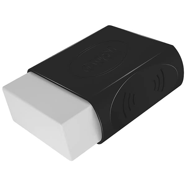 Borracha Branca com Cinta Plástica Preta, Oval - 1 UN Borracha Branca com Cinta Plástica Preta, Oval - 1 UN