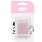 Borracha Branca com Cinta Plástica Rosa Pastel, Oval - 1 UN Borracha Branca com Cinta Plástica Rosa Pastel, Oval - 1 UN