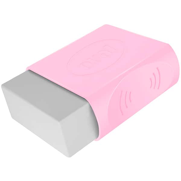 Borracha Branca com Cinta Plástica Rosa Pastel, Oval - 1 UN Borracha Branca com Cinta Plástica Rosa Pastel, Oval - 1 UN