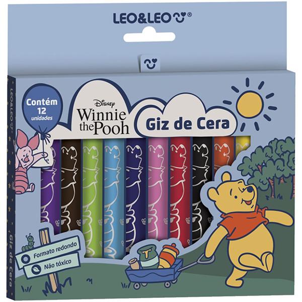 Giz de cera 12 cores, Ursinho Pooh Disney, 71629, Leonora - CX 1 UN