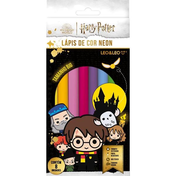 Lápis de Cor sextavado, 8 cores, Harry Potter, 72122, Leonora - CX 1 UN