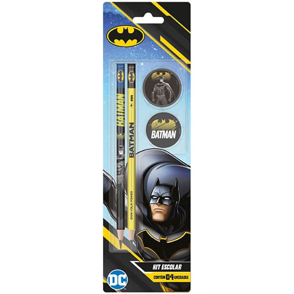 Kit escolar Batman com 4 itens, 905826, Tris - BT 1 UN