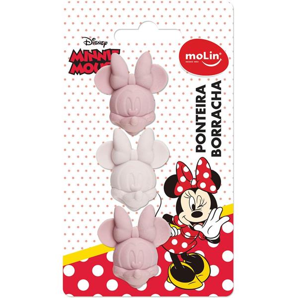 Borracha Ponteira Minnie Disney, Formas Sortidas, Molin - BT 3 UN