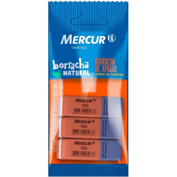 Borracha Prisma azul e vermelha Mercur - PT 3 UN