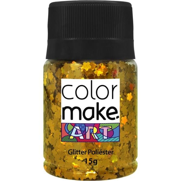 Glitter flor 15g ouro 7144 Colormake PT 1 UN