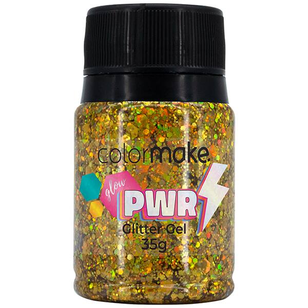 Glitter Gel, Ouro, Glow Power, 35g, 2520, Colormake - PT 1 UN Glitter Gel, Ouro, Glow Power, 35g, 2520, Colormake - PT 1 UN