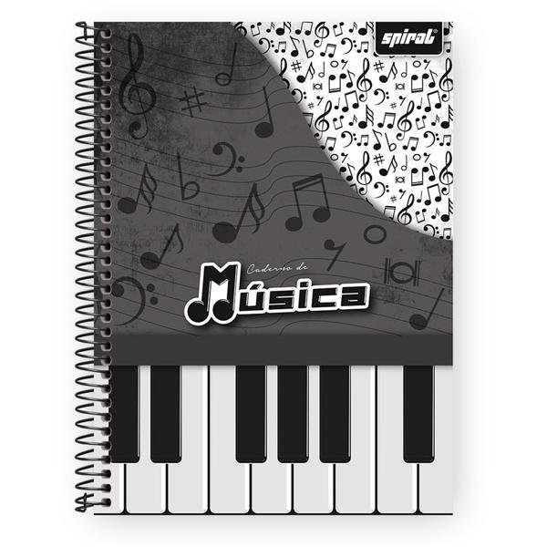 Caderno de Música universitário capa dura 96 fls 03271 Spiral PT 1 UN