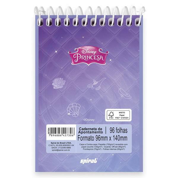 Caderneta apontamento c.dura 96fls 96x140 Princ 20095 Spiral Pn PT 1 UN