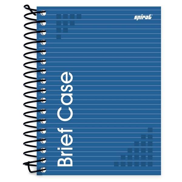 Caderneta 1/8 capa dura 96fls Brief Case azul 73406 Spiral Brf PT 1 UN