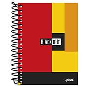Caderneta 1/8 capa dura 200fls Black Out vm 74878 Spiral Blk PT 1 UN