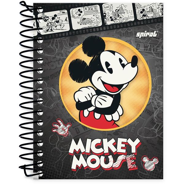 Caderneta 1/8 Capa Dura 200 Folhas Disney Mickey & Disney Minnie, Spiral, 20899 - PT 1 UN