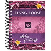 Caderneta 1/8 capa dura 96fls Hang Loose 20895 Spiral Ha PT 1 UN