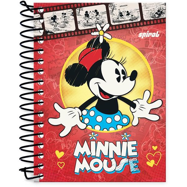 Caderneta 1/8 Capa Dura 200fls Disney Minnie 20981 Spiral Dm - PT 1 UN