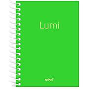 Caderneta 1/8 Capa Polipropileno 80 Folhas Lumi Verde Spiral - PT 1 UN