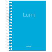 Caderneta 1/8 Capa Polipropileno 80 Folhas Lumi Azul Spiral - PT 1 UN