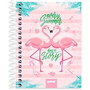 Caderneta 1/8 capa dura 160fls Flamingo 2273808 Spiral Ten PT 1 UN