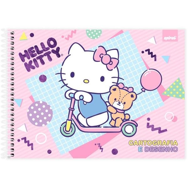 Caderno Cartografia e Desenho Capa Dura 80 Folhas Hello Kitty Spiral - PT 1 UN