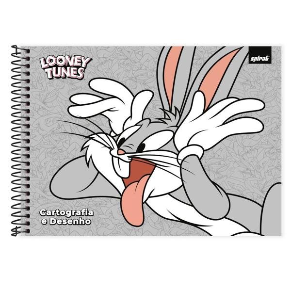 Caderno Cartografia e Desenho Capa Dura 80 Folhas Warner Looney Tunes Pernalonga Spiral - PT 1 UN