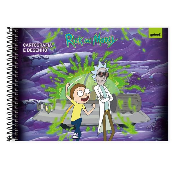 Caderno Cartografia e Desenho Capa Dura 80 Folhas Warner Rick e Morty Spiral - PT 1 UN