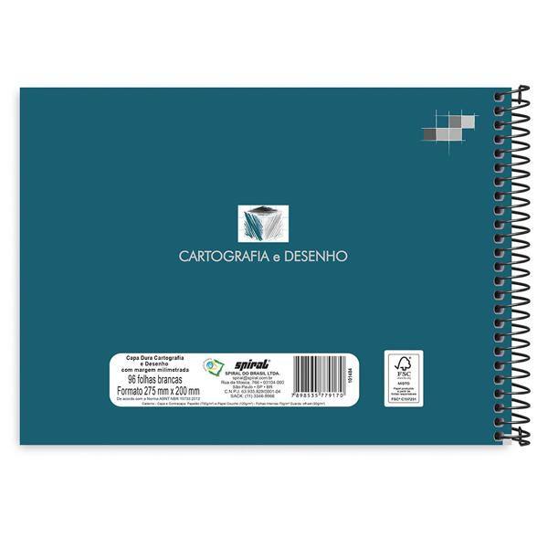 Caderno de desenho e cartografia 96fls capa dura milimetrado 79170 Spiral PT 1 UN