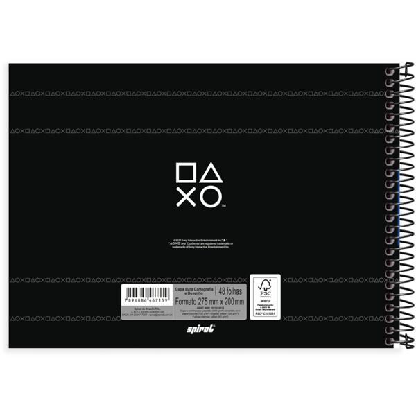 Caderno cartografia e desenho capa dura 48 folhas Playstation, Spiral, 2367159 - PT 1 UN