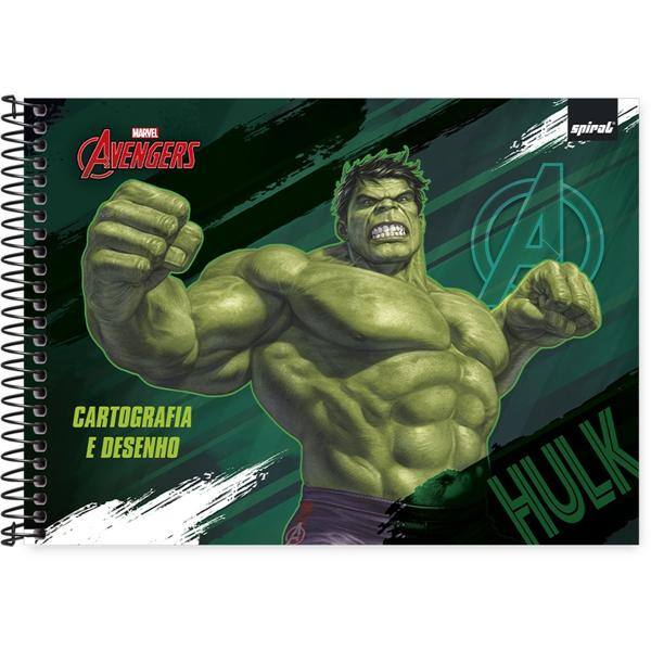 Caderno cartografia capa dura, 48 folhas, Avengers, 212825, Spiral - PT 1 UN