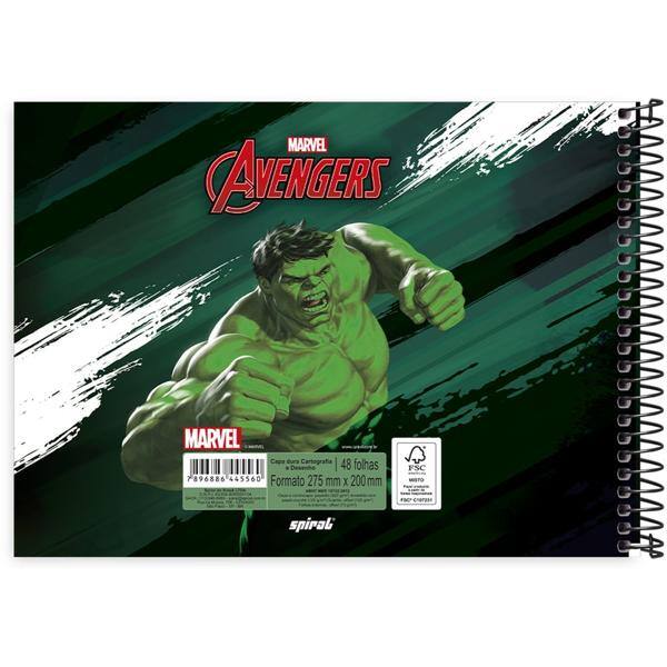 Caderno cartografia capa dura, 48 folhas, Avengers, 212825, Spiral - PT 1 UN