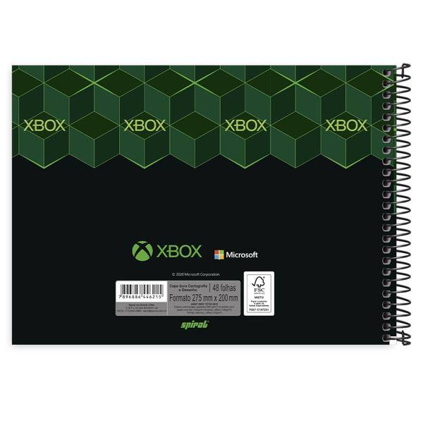 Caderno cartografia capa dura, 48 folhas, Xbox, 212888, Spiral - PT 1 UN