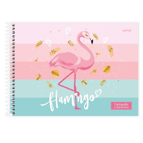 Caderno Cartografia e Desenho Capa Dura 48 folhas, Tendency Flamingo, Spiral, 2280738 - PT 1 UN