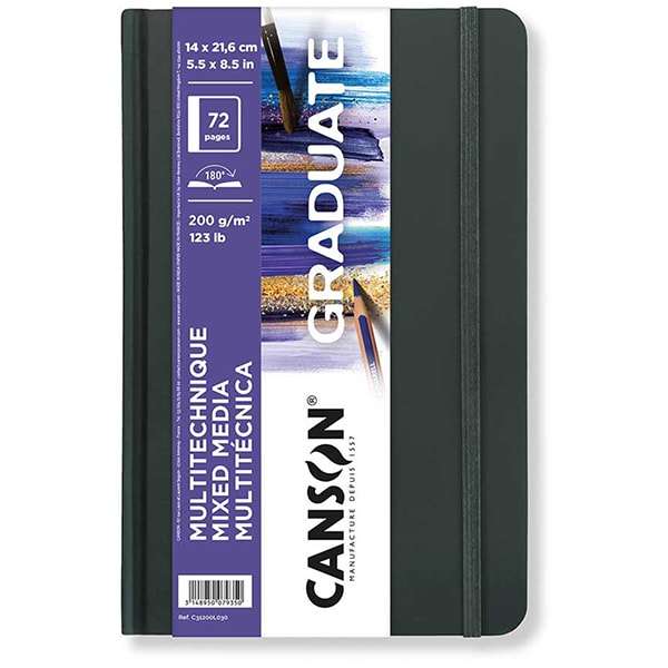 Caderno Artbook Mixed Média, 36 folhas, 200g, Preto, C31200L030, Canson - PT 1 UN