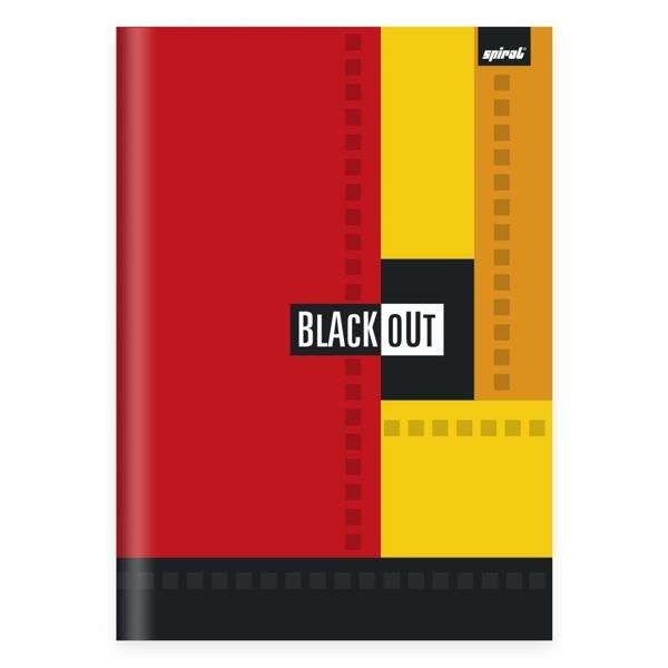 Caderno Universitário Capa Dura Brochura Costurado 80 Folhas, Black Out Vermelho Spiral - PT 1 UN